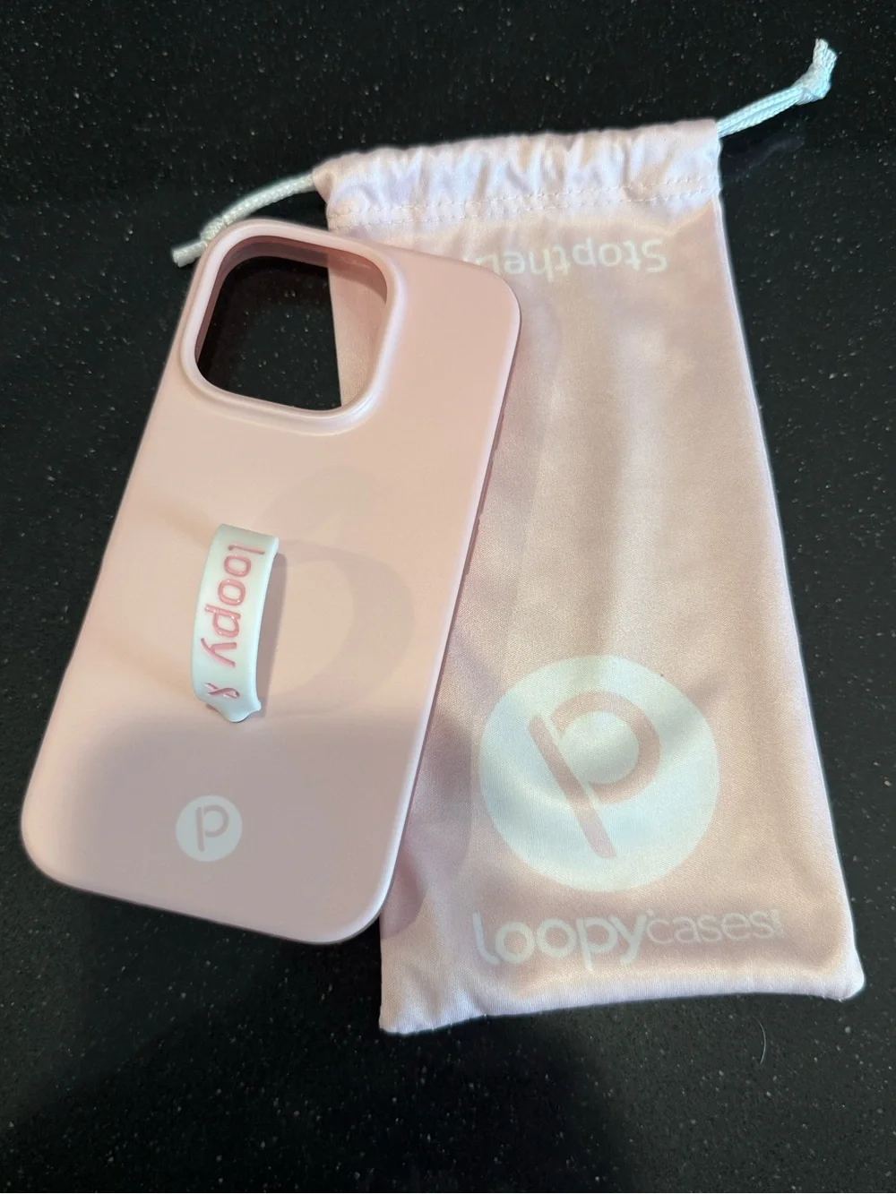 Loopy Case Pink iPhone 16 pro with Hand Strap - Compatible Cell Accessory